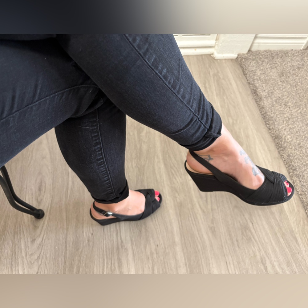 Black Wedge heel Sandals